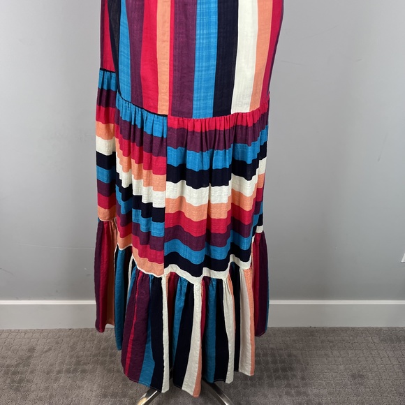 LUXXEL, Striped Colorful Maxi Dress, Halter Neck, Low Back, Small - Picture 9 of 12